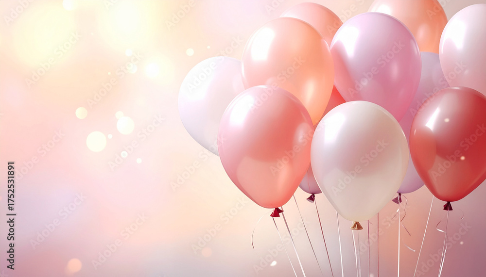 Fototapeta premium Elegant Balloons in Pastel Colors for Celebrations and Joyful Events.