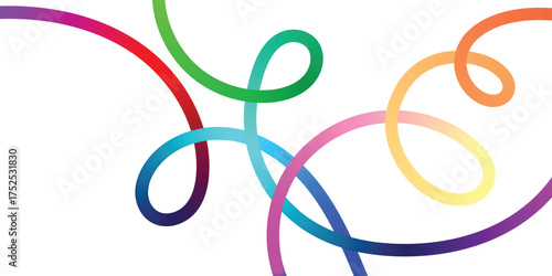 Vibrant Abstract Lines Intertwining on a Black Background. A dynamic image featuring interwoven, colorful lines in various shades of the rainbow against a solid black backdrop.