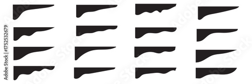 Border shape wave design, dividers shapes, frame template curve collection