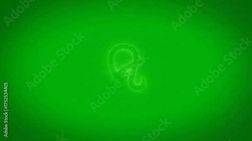Elegant glowing green abstract swirl design on a blurred green gradient background representing creativity and innovation