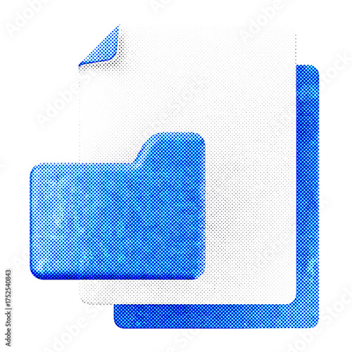 3d file data folder halftone style