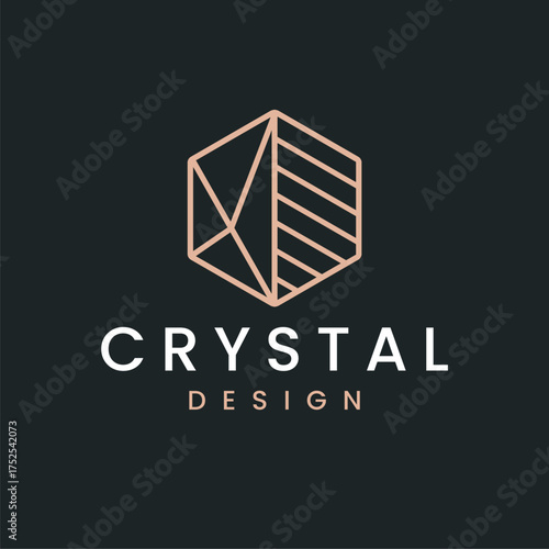 Crystal Logo Design. Minimalist and Modern. Vector illustration