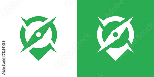 Modern compass and target logo representing navigation, focus, precision, and direction. Perfect for business, strategy, or travel branding. Clean, professional, and minimalist vector design.