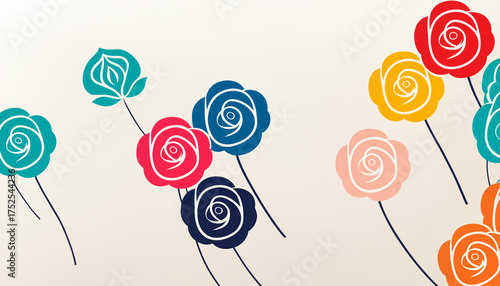 colorful stylized roses pat...