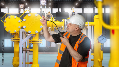 Foto Man safety engineer at factory