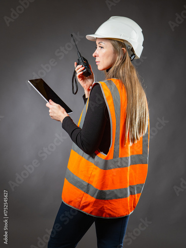Woman security guard at ind...