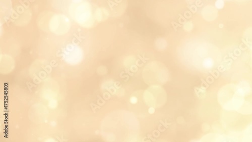 ベージュ　玉ボケ　ループ動画　キラキラ　アイボリー　シンプル　抽象的　光る　パーティクル　Soft beige bokeh background with glowing light.Abstract glitter.Loop video.