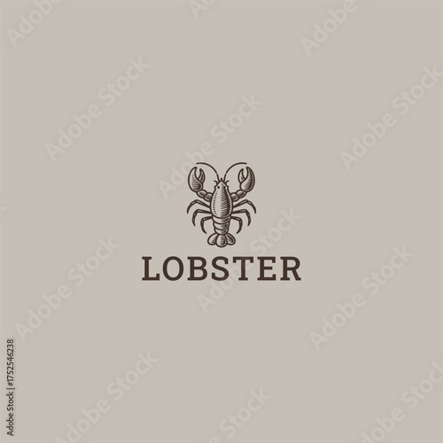 Lobster logo design template vector illustration