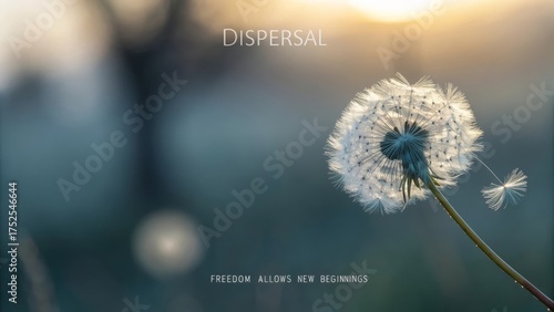 Dandelion in Sunlight with Seeds ready for dispersal