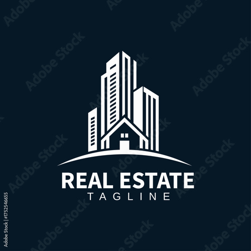 Minimalist Luxury Real Estate Logo Design with Classy House Symbol for High-End Property Firms
