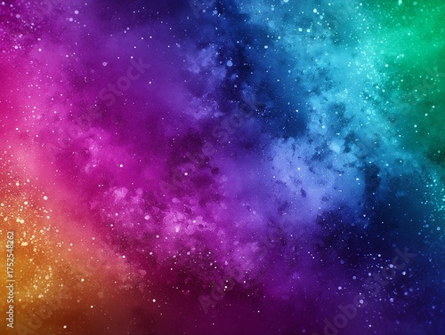 Colorful Nebula Galaxy: Vibrant Cosmic Space Background with Starry Patterns and Shimmering Light in HD