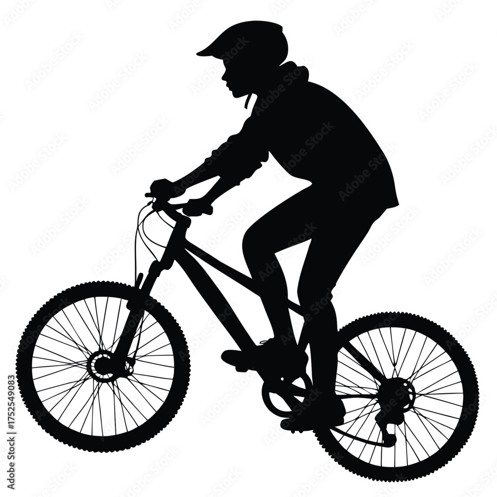 Naklejka premium Teenager cycling silhouette