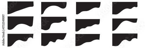 collection of dividers shape templates for header page or website design in various style and black color