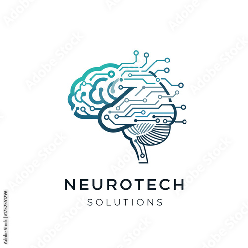 Artificial Intelligence Neural Brain Technology Logo Design