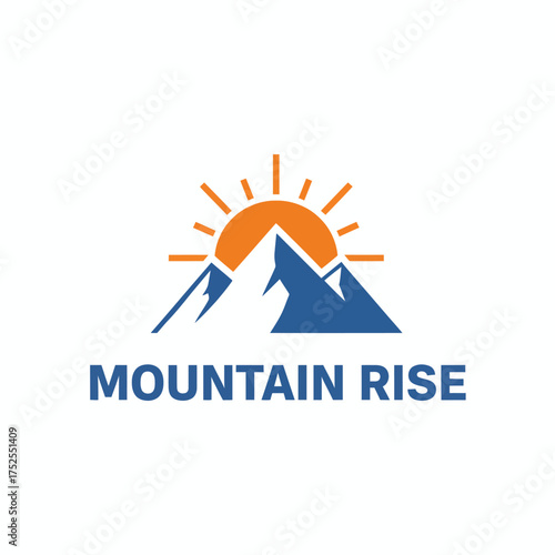 Sunrise Mountain Peak Adventure Logo Design