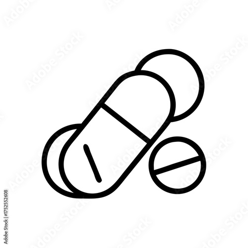 Pills and capsule represent medication and treatment