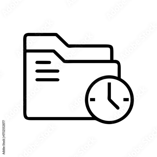 Folder with clock icon indicating file management