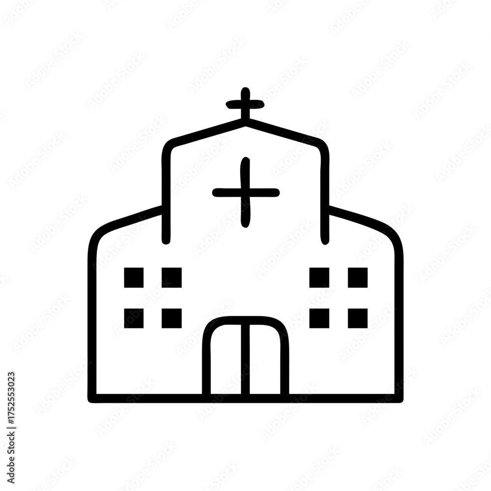 Obraz premium Church icon, symbolizing faith and community