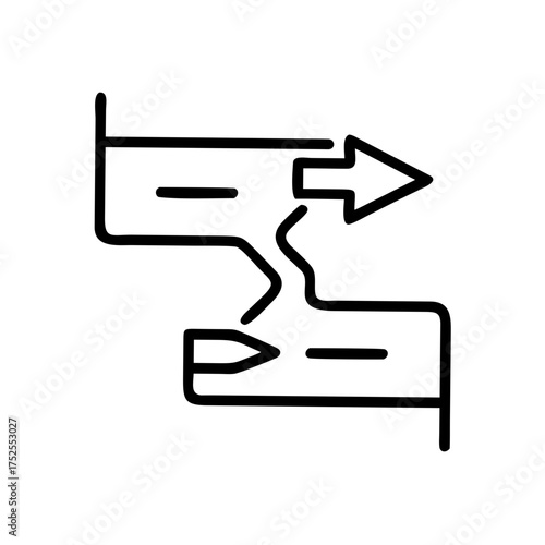 Bottleneck showing a narrow point in a process