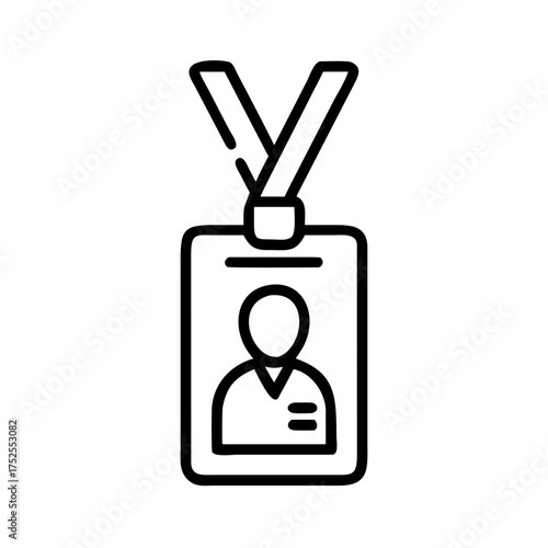 An employee id card with a lanyard around it