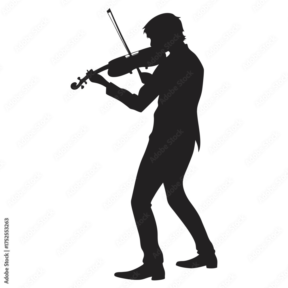 Fototapeta premium Violinist performing silhouette
