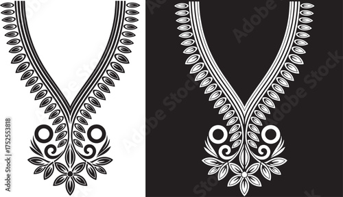 neck design vector  black and white vector design illustration
