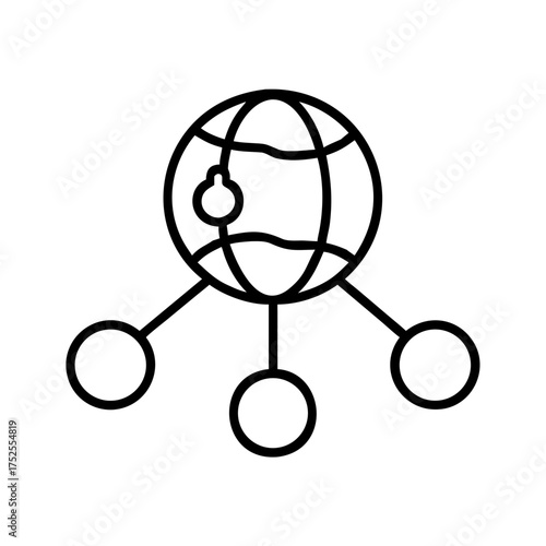 Worldwide network connection with globe