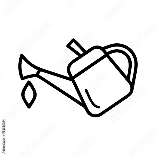 Illustration of a watering can with a drop