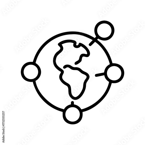 Global network connection with world map