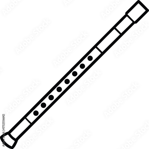 flute on white background