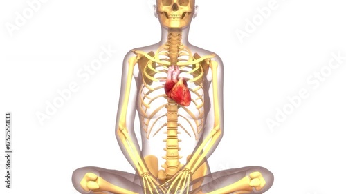 Human Circulatory System Heart Anatomy Animation Concept