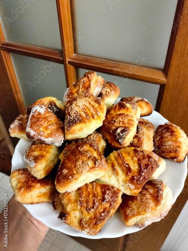 Wallpaper Mural homemade cakes. delicious sugar cookies in close-up on a plate. cooking. cooking at home Torontodigital.ca