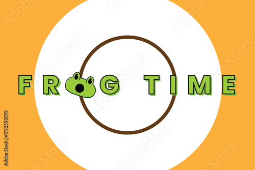 Playful typography design with the word frog styled creatively. Suitable for logos, posters, and kids themes