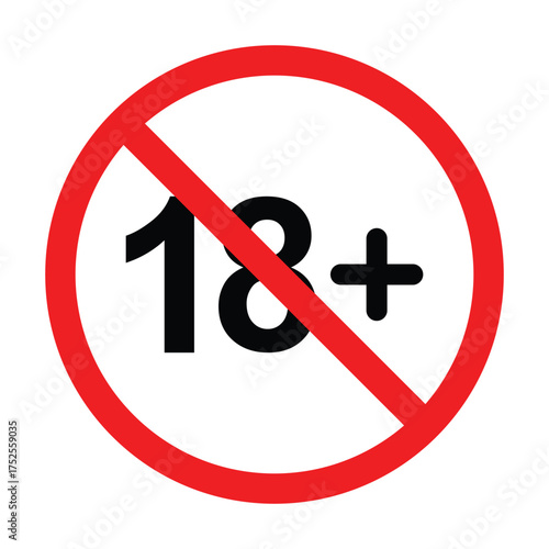 Minimal 18+ Vector Icons – Age Limit, Adult Content and Restriction Signs.
