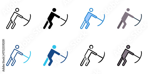 forced labor icon set multiple style collection 
