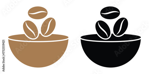 Roasted Coffee Beans Isolated on White Background.