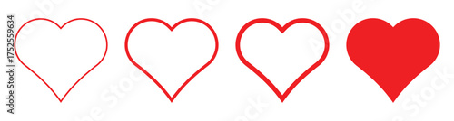 Red and Black Broken Heart Icon Set | Cracked Love and Heartbreak Vector Collection.