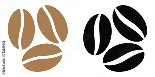 Flying Coffee Beans Vector Design on White Background.
