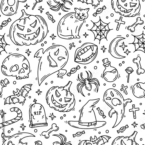 Halloween Seamless Pattern Texture