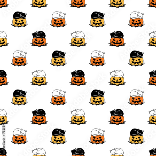 Halloween Themed Seamless Floral Pattern Texture