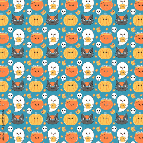 Halloween Seamless Pattern Texture