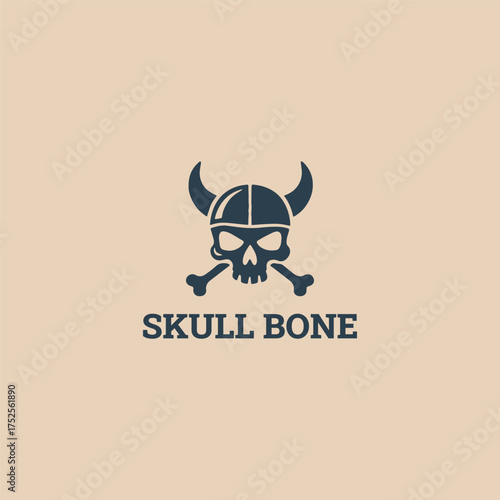 Skull bone logo icon design template vector illustration