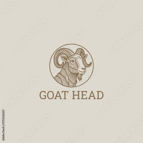 Goat head logo icon design template vector illustration