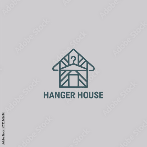 Hanger house logo icon design template vector illustration