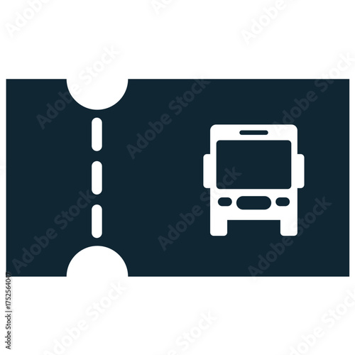 Bus ticket icon vector. Ideal for public transport, booking, and road travel themes. This graphic symbolizes fare payment, reservation, and intercity journey.
