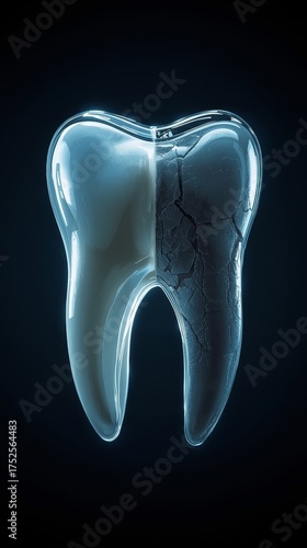 Cinematic Concept Art of a Human Tooth – Realistic Dental Anatomy with Artistic Lighting and Depth