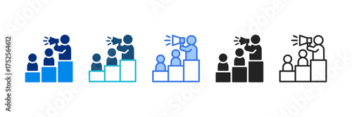 Mentoring Icon Set Multiple Style Vector Illustration 
