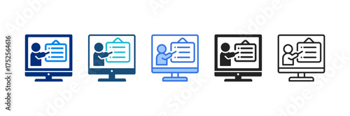 Tutorial Icon Set Multiple Style Vector Illustration 
