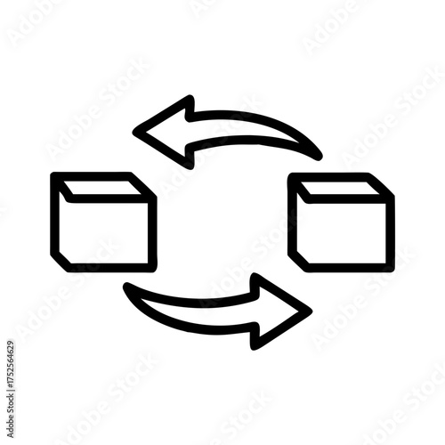 Two cubes exchanging positions