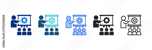 Workshop Icon Set Multiple Style Vector Illustration 